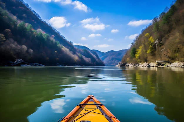 Canoagem em canais congelados no gelo