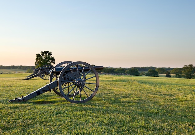 Cañones en el campo de batalla de Manassas