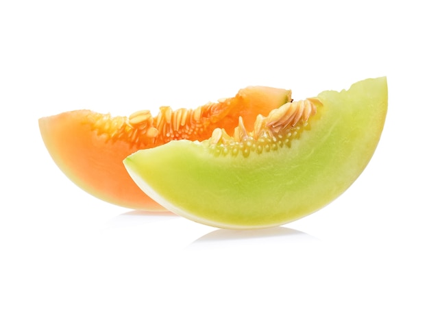 Cantaloupe auf weißem Hintergrund