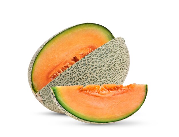 Cantaloupe-Melone isoliert auf weißem Hintergrund