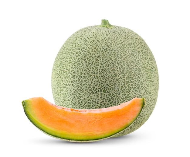 Cantaloupe-Melone isoliert auf weißem Hintergrund