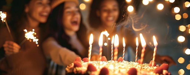 Foto cantando la canción de cumpleaños voces colectivas