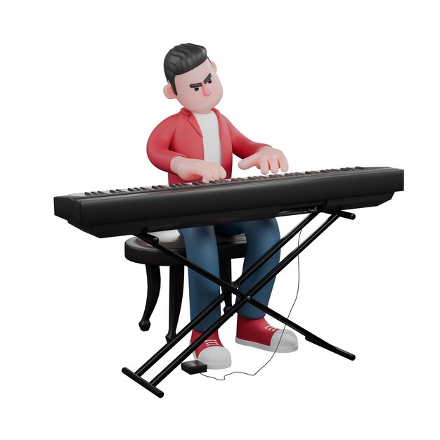 Un cantante está sentado mientras toca el piano Artista musical masculino