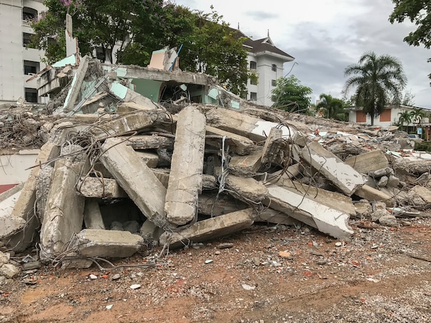 canteiro de obras de demolição de concreto em Phatthalung Tailândia