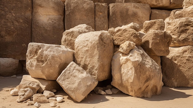 Cantos rodados de la destrucción romana del segundo templo junto al muro occidental