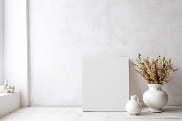 Canva de cartão branco em branco no estilo Modern Farmhouse com espaço de cópia