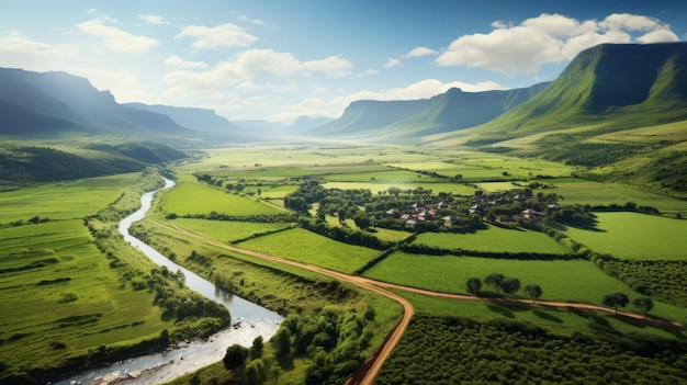 Canyon-Aussicht auf Ackerland in Südafrika