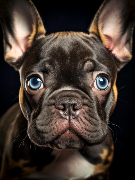cão arafe com olhos azuis olhando para a câmera generativa ai
