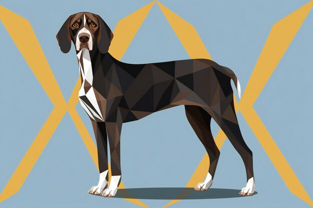 Cão beagle em estilo poligonal ilustração de poli baixo