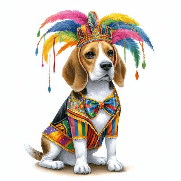 Cão bonito vestido para um festival
