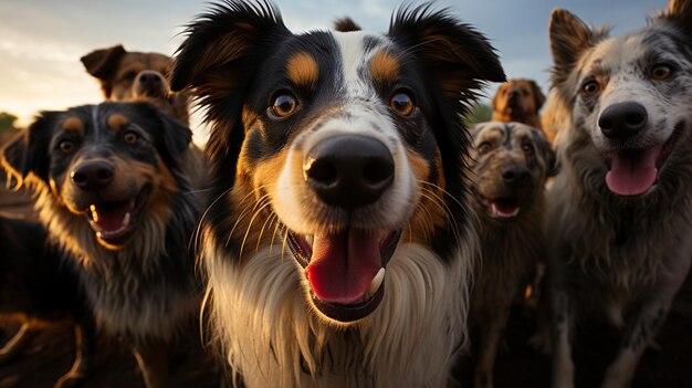 cão border collie na natureza