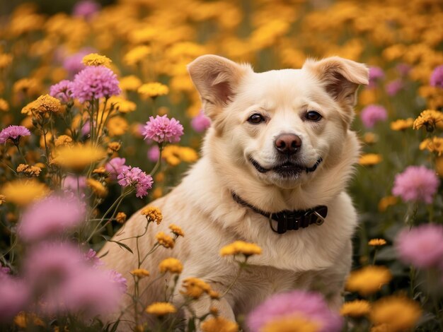 Cão branco adorável ao ar livre