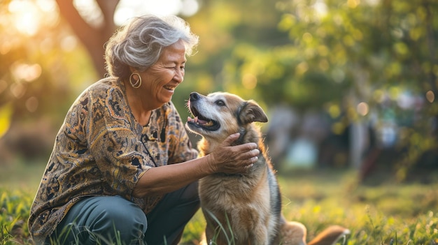 cão brincalhão e seu dono na natureza pragma ao ar livre