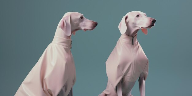 Cão colorido arte animal de estimação látex engraçado moda elegante conceito de animal Generative AI