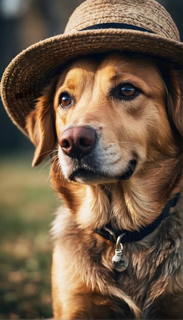 Cão com chapéu Cão esposa Chapéu esposa Cães woof woof