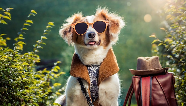 Cão com grande senso de moda.