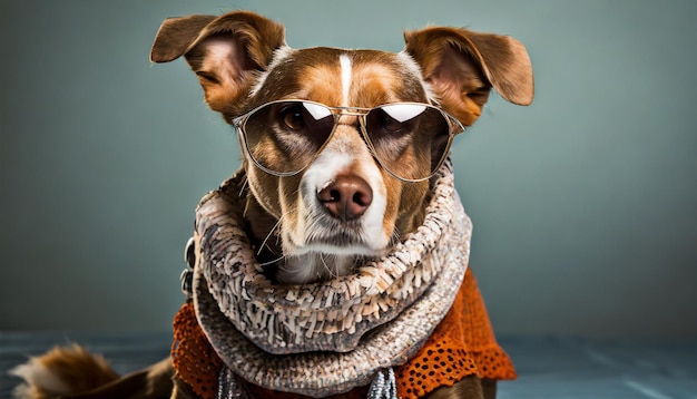 Cão com grande senso de moda.