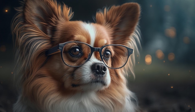 Cão com óculos de solGenerative AI