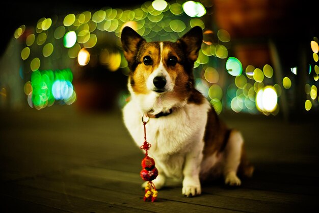 Foto cão com um colarinho no colarinho