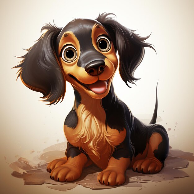 Foto cão-dachshund de desenho animado