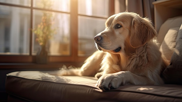 Cão de estimação dentro de casa