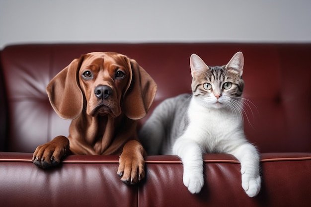 Cão de estimação pedigree adorável raça de cachorro bonito animal feliz amizade gatinho castanho casa divertida amigável mamíferos amigos de fundo doméstico gato