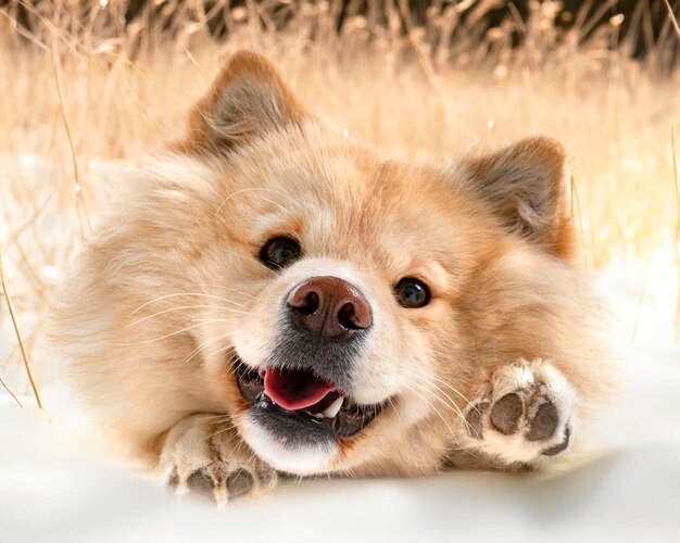 Cão de Lapônia finlandês na natureza