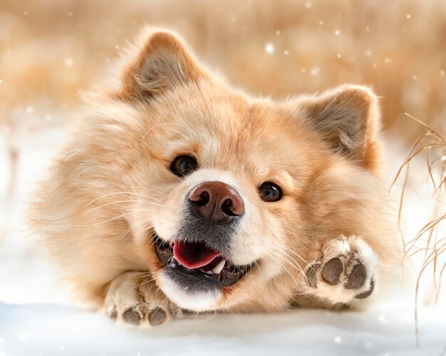 Cão de Lapônia finlandês na natureza