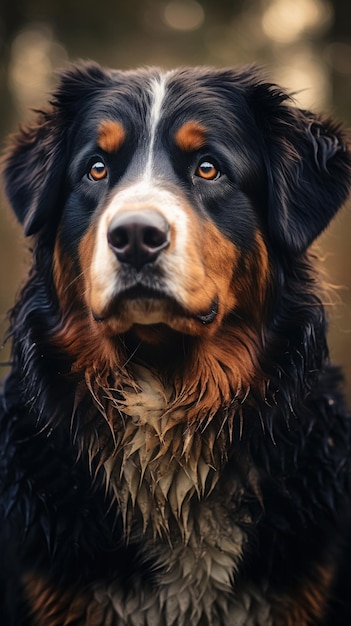 Cão de Montanha Bernese com um belo fundo IA generativa