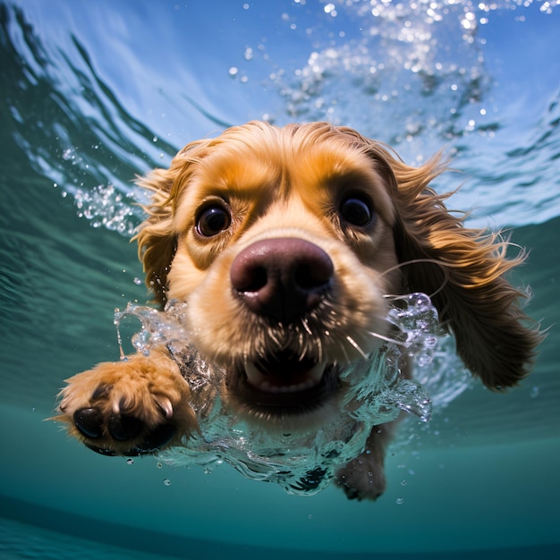 Foto cão de natação