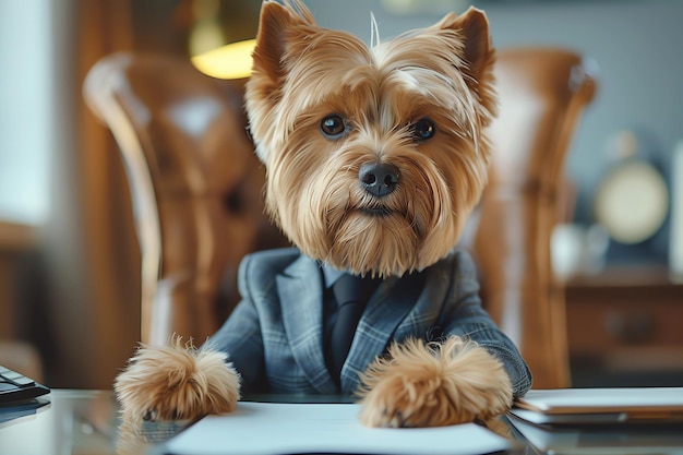 Foto cão de negócios ai gerado