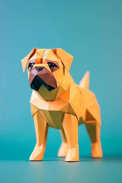 Cão de raça bonito feito em estilo origami