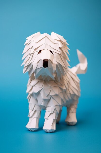 Cão de raça bonito feito em estilo origami