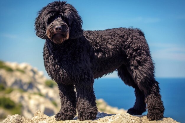 Foto cão de raça pura de raça bela cao de agua água portuguesa