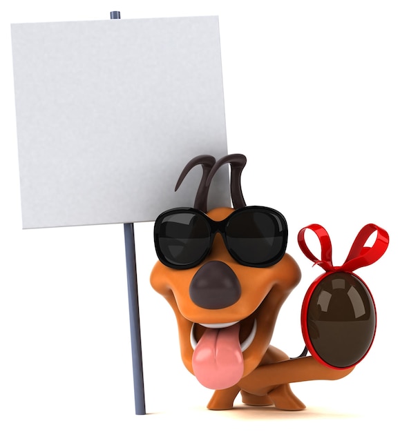 Cão divertido - Ilustração 3D