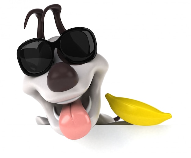 Cão divertido - ilustração 3D