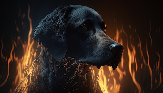 Cão do inferno ilustração de arte digital Generative AI