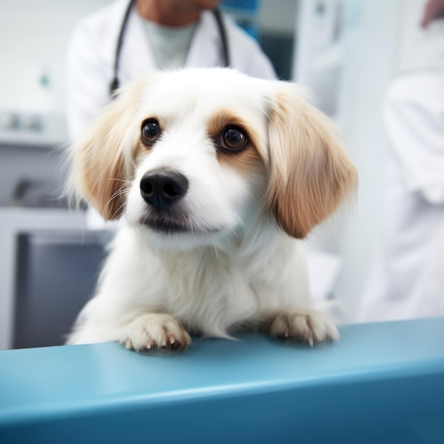 Cão em visita ao veterinário Ilustração AI GenerativexA