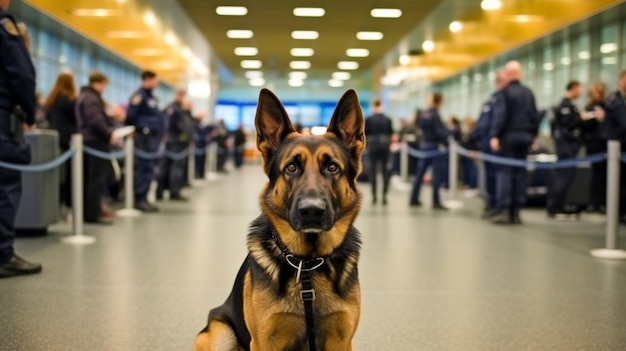 Cão farejador de aeroporto de IA generativa