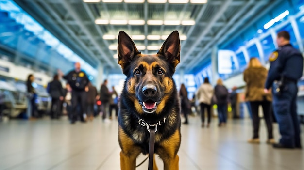 Cão farejador de aeroporto de IA generativa