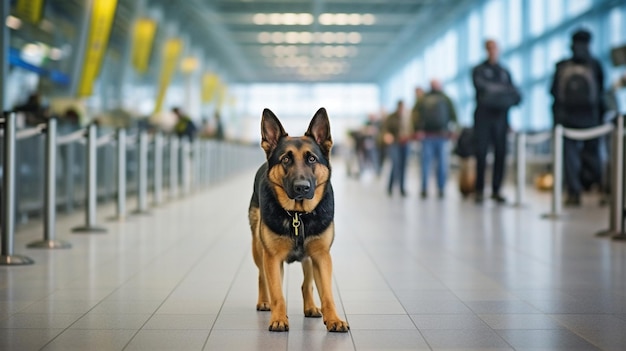 Cão farejador de aeroporto de IA generativa