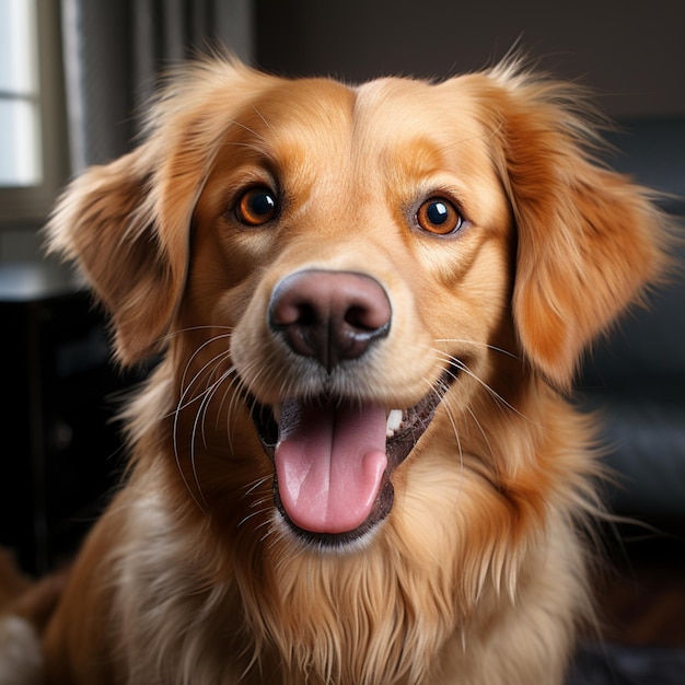 Cão feliz em um fundo isolado