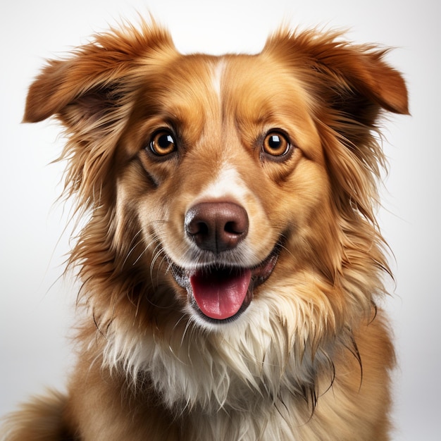 Cão feliz em um fundo isolado