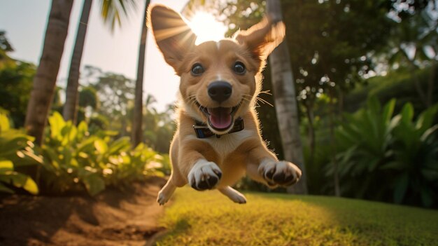 Foto cão feliz.