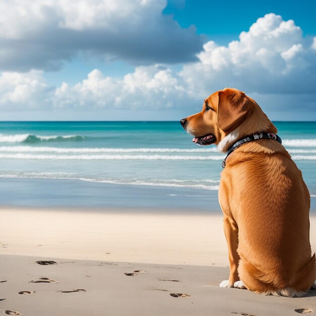 Cão feliz.