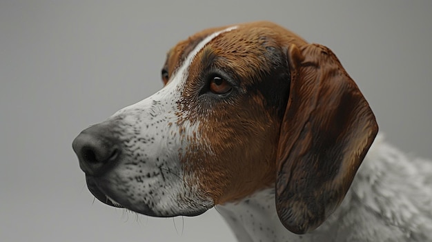 Foto cão foxhound inglês em fundo branco