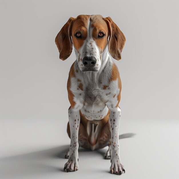 Foto cão foxhound inglês em fundo branco