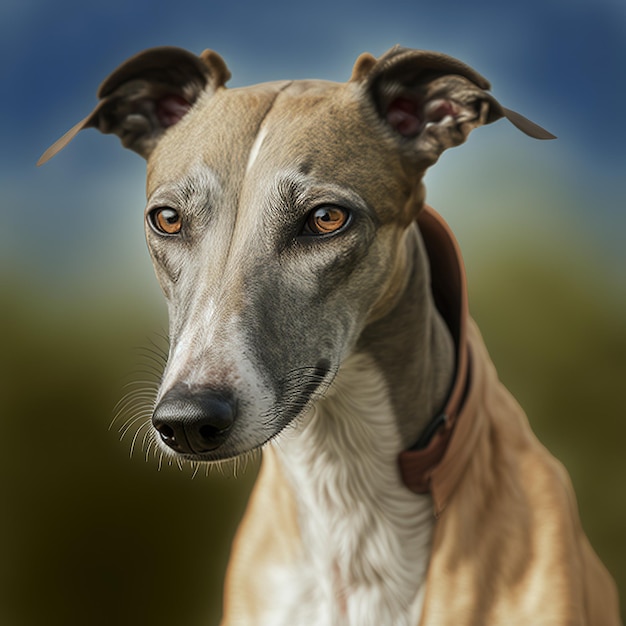 Cão galgo realista em fundo ao ar livre natural arrebatador