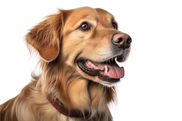 Cão Golden Retriver em um fundo branco