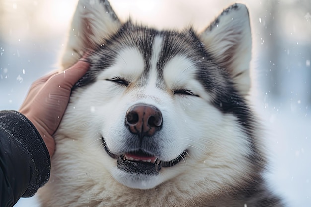 Foto cão hasky feliz